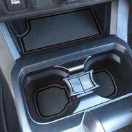 🚗 senshine non-slip custom interior accessories for toyota tacoma 2016-2022 - premium anti-dust liner mats for cup holder, console, and door pockets (double cab, solid black) logo