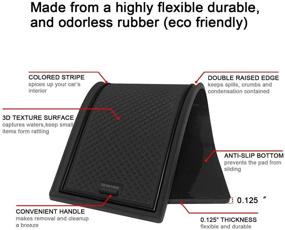 img 3 attached to 🚗 SENSHINE Non-Slip Custom Interior Accessories for Toyota Tacoma 2016-2022 - Premium Anti-Dust Liner Mats for Cup Holder, Console, and Door Pockets (Double Cab, Solid Black)