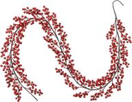 🎄 6ft red berry christmas garland - artiflr artificial berry garland for indoor and outdoor winter holiday and new year decorations логотип