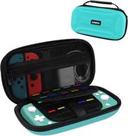 🎮 nintendo switch lite protective travel case with 18 games, 4 sd cards, and pouch - turquoise shell for joy-con and other accessories logo