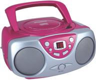 🎶 улучшите свой музыкальный опыт с переносным cd-плеером и am/fm радиоприемником sylvania srcd243 в потрясающем розовом цвете логотип