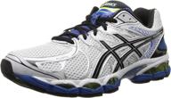 asics gel nimbus white black running shoes логотип