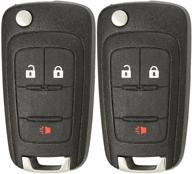 🔑 keyless2go oht01060512 keyless remote replacement - 3 button flip car key fob (2 pack) logo