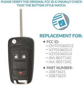 img 1 attached to 🔑 Keyless2Go OHT01060512 Keyless Remote Replacement - 3 Button Flip Car Key Fob (2 Pack)