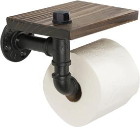 img 4 attached to 🧻 Industrial Toilet Paper Holder with Wooden Shelf and Cast Iron Hardware for Bathroom/Washroom by EXCELLO GLOBAL PRODUCTS