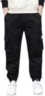 👖 tlaenson boys cargo joggers pants: stylish & comfortable trousers for active kids 5-14 years logo