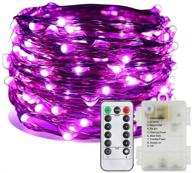 🔮 er chen battery operated fairy lights: 100 led twinkle firefly lights, waterproof & remote controlled – perfect indoor/outdoor decor (purple) логотип