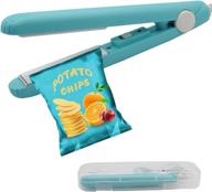 🔐 heat sealer bag clips kitchen gadgets, tcdo chip bag sealer machine for plastic bags, snack bags, and food saver bags, light blue - ideal for food storage логотип