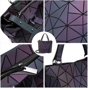 img 1 attached to Geometric Purses Handbags Holographic Reflective Women's Handbags & Wallets