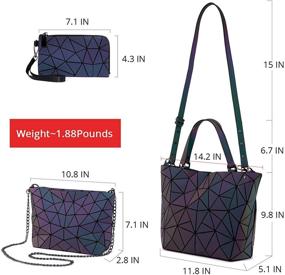 img 2 attached to Geometric Purses Handbags Holographic Reflective Women's Handbags & Wallets