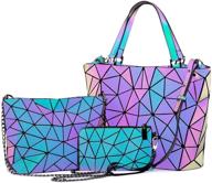 geometric purses handbags holographic reflective women's handbags & wallets logo