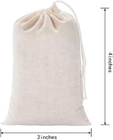 img 3 attached to 🛍️ Tatuo 50 Pieces Cotton Drawstring Bags: Versatile Muslin Sachet Bags for Home Supplies (3x4 Inches)