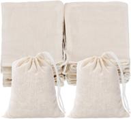 🛍️ tatuo 50 pieces cotton drawstring bags: versatile muslin sachet bags for home supplies (3x4 inches) logo