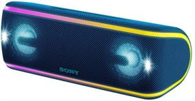 img 3 attached to 🔊 Портативная Bluetooth-колонка Sony SRS-XB41: беспроводная акустическая система для вечеринок с мигающей полосой света - мощный звук для телефонных звонков - синий - SRS-XB41