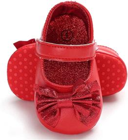 img 1 attached to 👶 LAFEGEN Baby Girls Mary Jane Flats with Bowknot Non-Slip Soft Sole PU Leather Newborn Infant Toddler First Walker Crib Dress Shoes