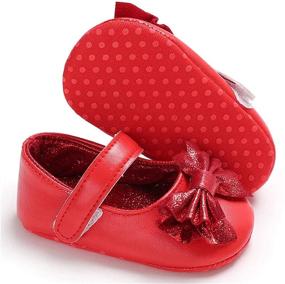 img 3 attached to 👶 LAFEGEN Baby Girls Mary Jane Flats with Bowknot Non-Slip Soft Sole PU Leather Newborn Infant Toddler First Walker Crib Dress Shoes