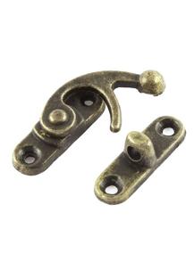 img 1 attached to 🔒 uxcell Antique Brass Jewelry Box Hasp Hook Lock Latch - Pack of 2