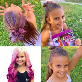img 1 attached to 🎨 10-Piece Hair Chalk Set for Kids | Temporary Hair Chalks for Girls | Christmas Gifts and Birthday Gifts for Girls Aged 3-10 | Kids Hair Dye in Assorted Colors