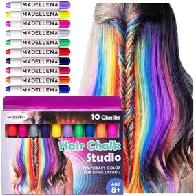 img 3 attached to 🎨 10-Piece Hair Chalk Set for Kids | Temporary Hair Chalks for Girls | Christmas Gifts and Birthday Gifts for Girls Aged 3-10 | Kids Hair Dye in Assorted Colors
