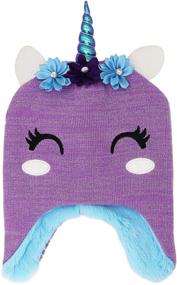 img 4 attached to 🦄 Knitted Girls' Accessories for Cold Weather: Shining Glitter Smiling Unicorn