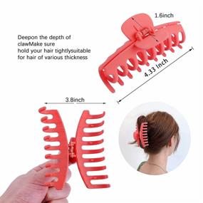 img 3 attached to 💇 10 Colors 4 Inch Matte Nonslip Hair Claw Clips: Strong Hold Hair Accessories for Women with Thick & Thin Hair - Trendy Jaw Clips