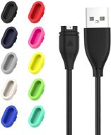 moko 10 pack dust plugs + charger cable set fit garmin fenix 5/fenix 5s/5x/6/6s/6x/6 pro/6s pro/6x pro/vivoactive 3/4/4s/venu/approach s60/x10/x40/d2 charlie logo