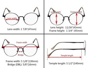 img 3 attached to 👓 Stylish 4-Pack Round Reading Glasses for Women - Retro Readers