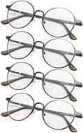 👓 stylish 4-pack round reading glasses for women - retro readers logo