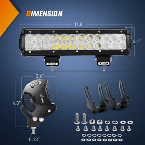 img 3 attached to 🔦 Nilight LED Light Bar Set - 2 Pack, 12 Inch, 72W, Spot Flood Combo, Off Road Lights, Driving Lights, Fog Lights, Jeep Lights, LED Work Light, 2 Years Warranty (60003C-B)