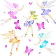 🧚 mix media layering classic fairy designs stencil for painting template - 8.5 x 8.5 inch (l) fairies stencil logo
