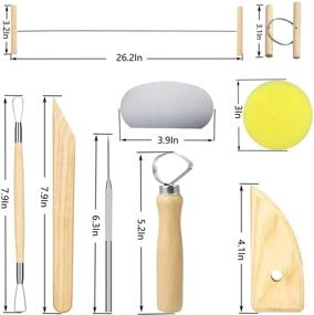 img 3 attached to Enhance Your Pottery Craftsmanship with ZYNERY's 18 Piece Pottery Tool Set: The Ultimate Essential Wooden Sculpting and Clay Cleaning Kit