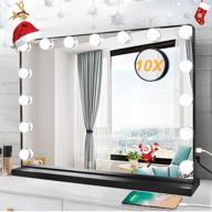 💄 23in hollywood lighted makeup mirror with smart touch switch - depuley vanity mirror with lights for dressing room, bedroom, tabletop (black) - large vanity makeup mirror with 15 dimmable led bulbs logo