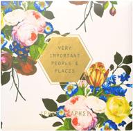 📸 c.r. gibson floral 'very important people & places' magnetic photo album: 16 pages, 13.5" x 13" – preserve cherished memories with style! logo