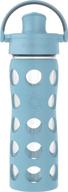 lifefactory 16oz active flip cap glass water bottle in denim for enhanced seo logo