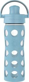 img 4 attached to Lifefactory 16oz Active Flip Cap Glass Water Bottle in Denim for Enhanced SEO