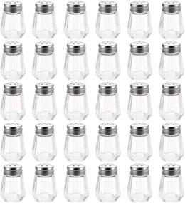 img 4 attached to 🧂 30-Piece Set of Mini Clear Salt and Pepper Shakers - 0.5 Oz Spice Shaker Glass Kitchenware for Home, Wedding, Car Camping, RV, Beach Vacation by TOPZEA