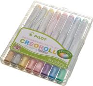 🖍️ pilot creoroll ao-cr6m-s8 gel type metallic crayon set, 8 colors logo