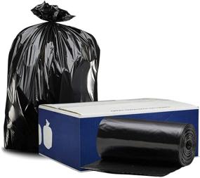 img 2 attached to 🗑️ Plasticplace 64-65 Gallon Trash Can Liners for Toter │ 1.5 Mil │ Black Heavy Duty Garbage Bags │ 50” x 60” (50 Count)