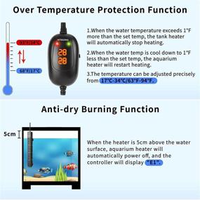 img 3 attached to 🐠 HiTauing Aquarium Heater: Efficient Submersible Fish Tank Heater with Over-Temperature Protection - Ideal for Saltwater and Freshwater Tanks!