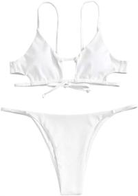 img 4 attached to ZAFUL Cutout Spaghetti Strap Swimsuit for Women - Clothing, Swimsuits & Cover Ups