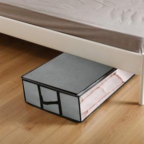 img 2 attached to 🛏️ Maximize Space with a 4-Pack of Foldable Underbed Storage Bags - Large Capacity, Zipper Closure, Handles, and Grey Transparent Window