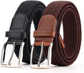 img 4 attached to Men's Elastic Woven Canvas Belts - Stylish Accessories for every occasion