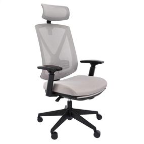 img 3 attached to 🪑 Gray Ergonomic High-Back Reclining Mesh Office Chair with Adjustable Lumbar Support (Fabric Seat) - Amazon Basics