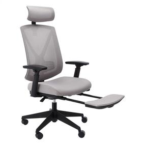 img 4 attached to 🪑 Gray Ergonomic High-Back Reclining Mesh Office Chair with Adjustable Lumbar Support (Fabric Seat) - Amazon Basics