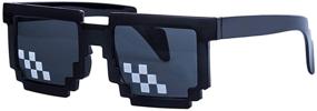 img 1 attached to kilofly 4pc 8-Bit Pixel UV Protect Gamer Sunglasses: Perfect Adult & Kids Party Favors!