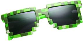 img 3 attached to kilofly 4pc 8-Bit Pixel UV Protect Gamer Sunglasses: Perfect Adult & Kids Party Favors!