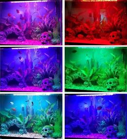 img 3 attached to 🐠 Waterproof RGB Color Changing LED Aquarium Light - Submersible Fish Tank Lighting Strip for Underwater Decor - 23 inch