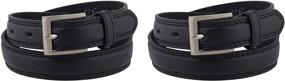 img 1 attached to Leather Double Stitched Single Medium Boys' Accessories in Belts