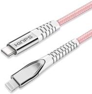 перевод на русский: кабель быстрой зарядки kinps mfi certified (3ft/1m) usb c to lightning совместим с iphone 12/11/11pro/11 pro max/xs max/x/xr, аксессуары и принадлежности. логотип