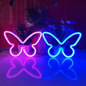 img 1 attached to 🦋 JYWJ Pink Butterfly Neon Sign - USB and 3-AA Battery Powered LED Lights for Table Decoration, Girls Bedroom Wall Decor, Kids Birthday Gift, Wedding Party Supplies, Business Gifts Neon Signs